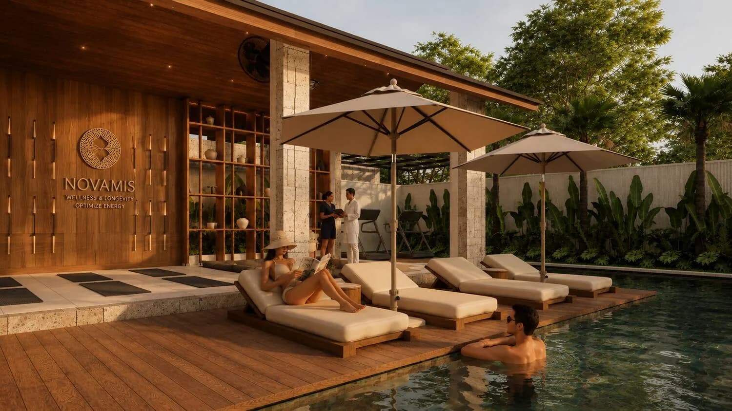 Novamis Wellness pool terrace, architectural render